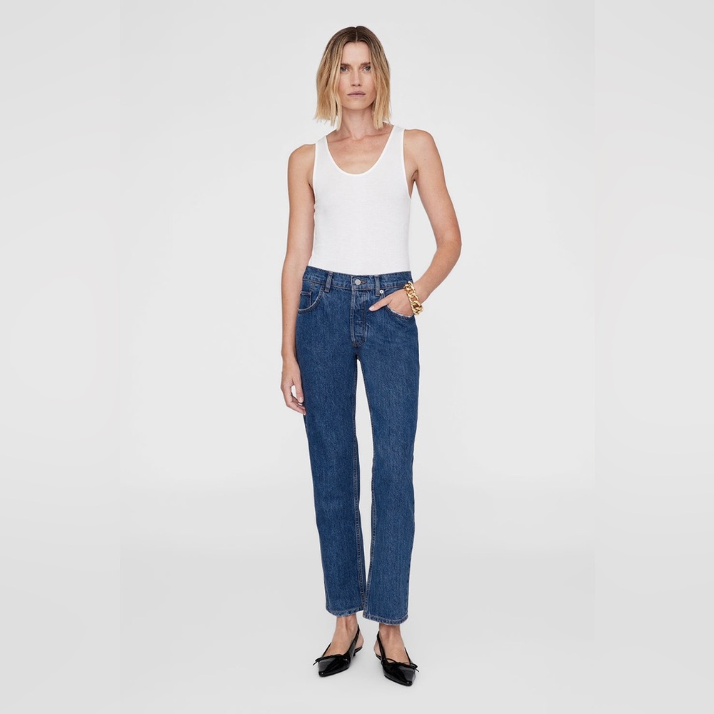 ANINE BING size 28 Deep Blue Straight Jeans